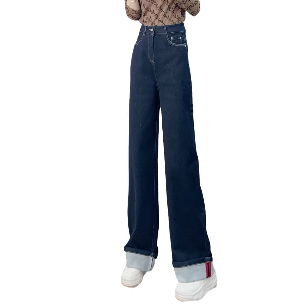 Damer Løs skåret jeans med høj talje og fleksibel kantbehandling Stilla