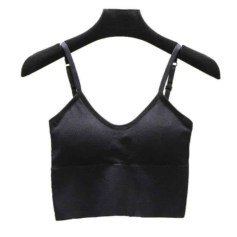 Dame Crop-Top med fin ribstruktur og justerbare stropper Stilla
