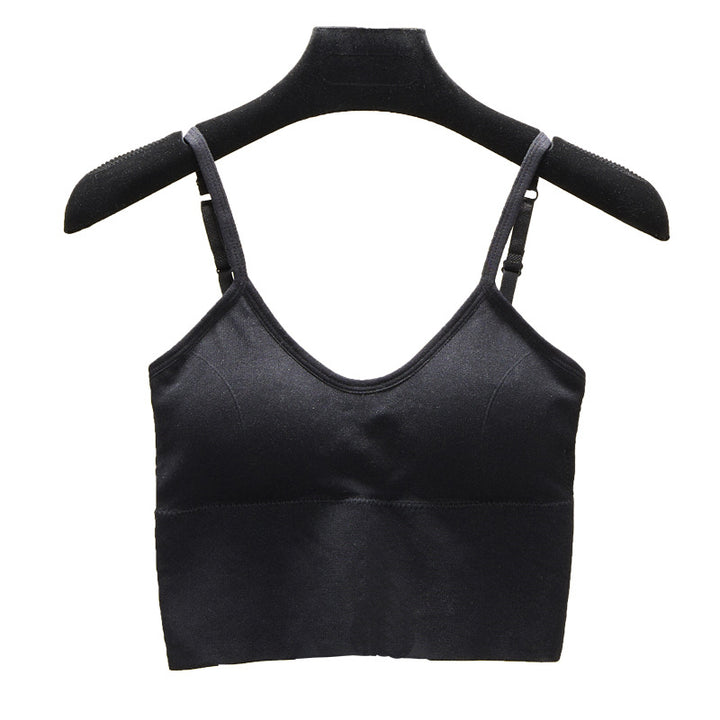 Dame Crop-Top med fin ribstruktur og justerbare stropper Stilla
