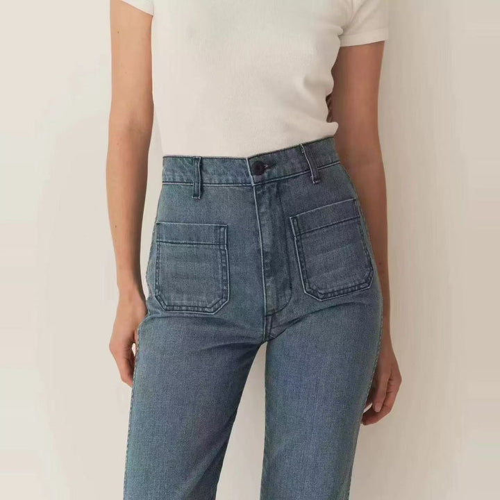 Damejeans med bred ben og høj talje Stilla