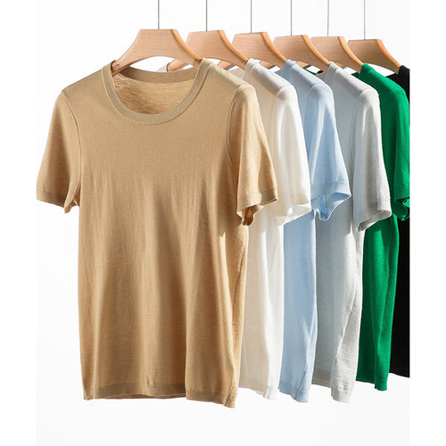 Dame luftig, fint T-shirt med klassisk rund halsudskæring og afslappet pasform Stilla