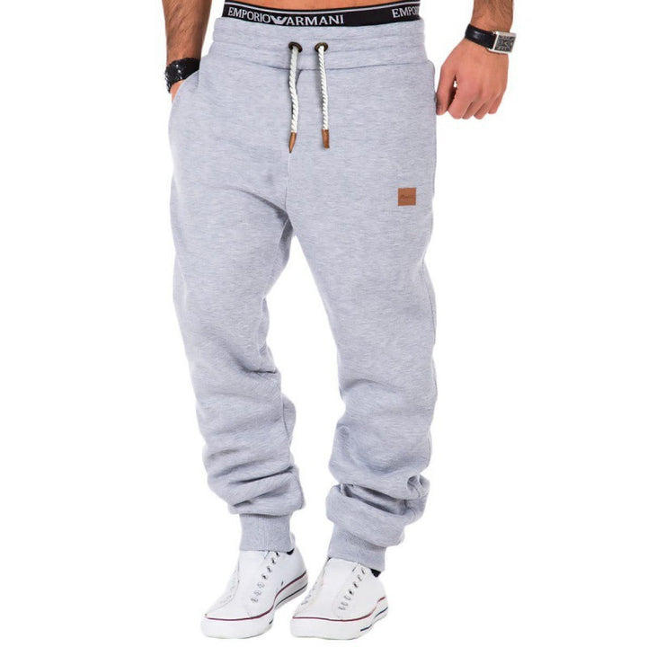 Herre nan Relax-bukser lavet af tung sweatshirt med snor og ribbet ankelafslutning Skovae