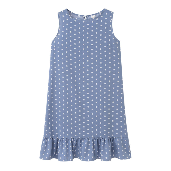 Dame Sommer Polka Dot Shift Kjole med Flæsekant Stilla