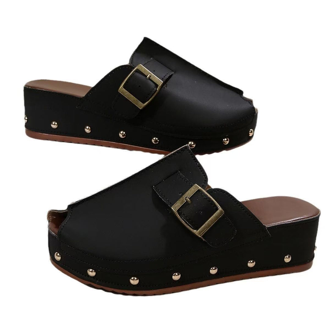 Dame Wedge-sandaler med elegante nitter og mode rem Stilla