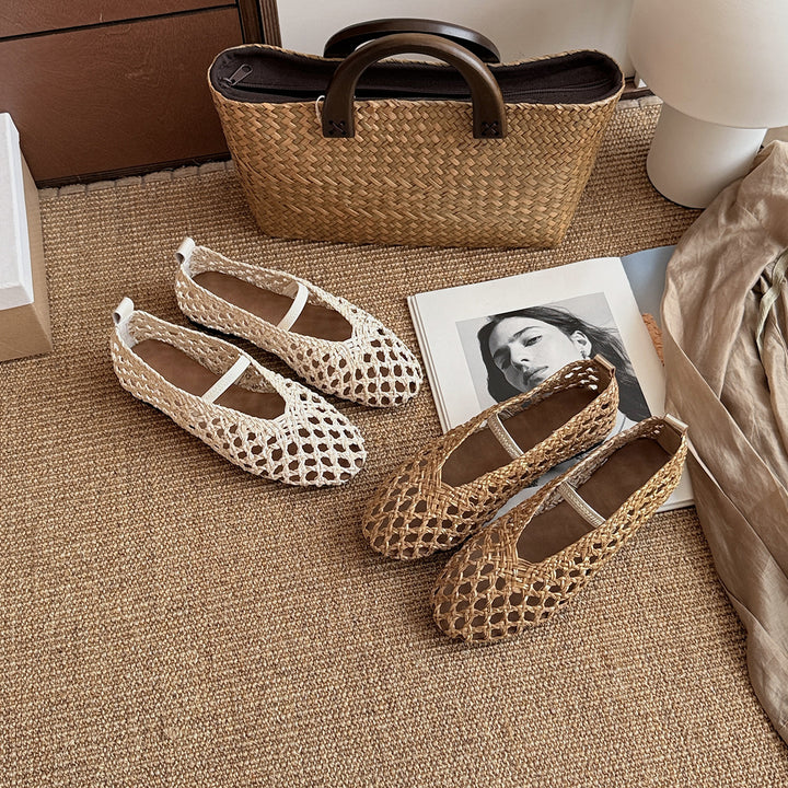 Femme Åben Webart Slip-On Ballerinas Stilla