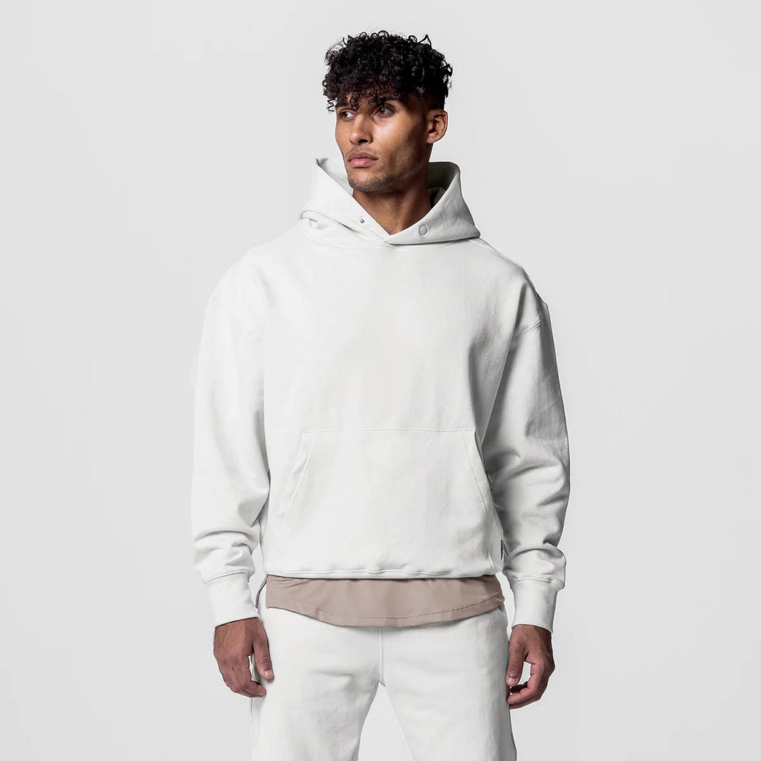 Herrer afslappet hoodie med kængurulomme Stilla