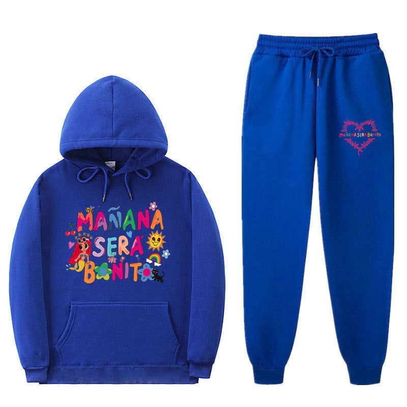 Kvinders sweatshirt og joggingbukser sæt med farverig print Skovae