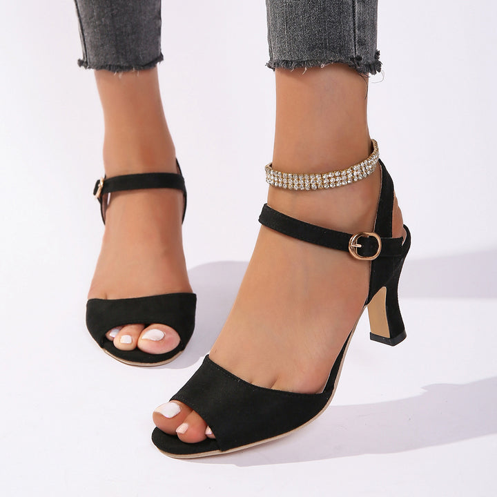 Dame Elegant Peeptoe-Sandaletter med smal hæl og justerbar rem Stilla