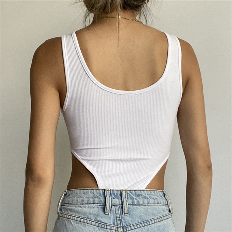 Dame bodysuit med reversudskæring og høj benudskæring Stilla