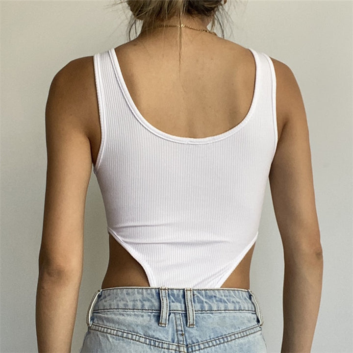 Dame bodysuit med reversudskæring og høj benudskæring Stilla