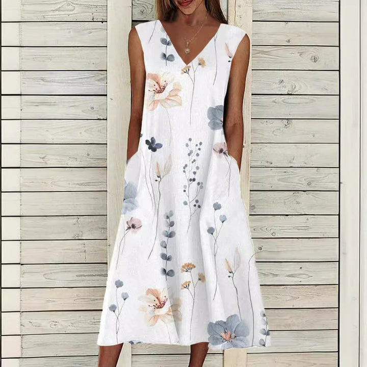 Damer Maxikjole med florale accenter og smart Bolero Stilla
