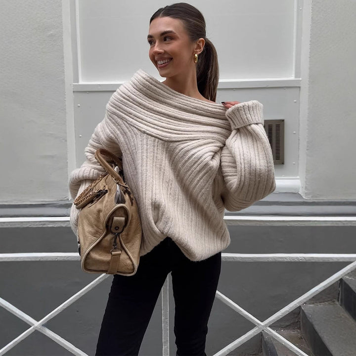 Damer Oversized Strikpullover med casual snit og voluminøse ærmer Stilla