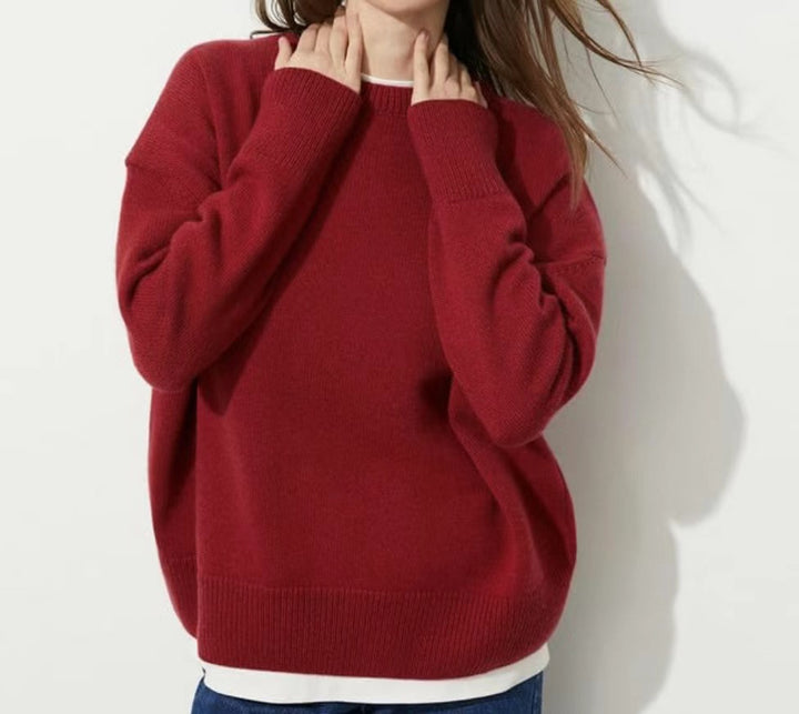 Dame behagelig oversized pullover i hyggeligt strik Stilla