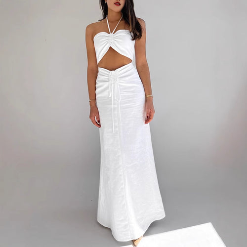 Dame Maxi-kjole med raffineret Cut-Out og justerbare stropper Stilla