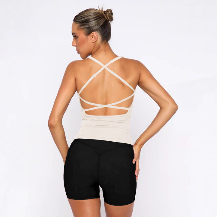 Dame figurtilpasset spaghetti-top lavet af elastisk jersey-materiale Stilla