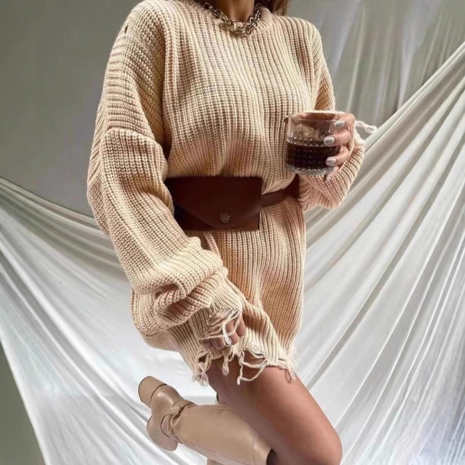 Dame Oversized Strikpullover med unikke ribstrukturer og moderigtige cut-outs Stilla
