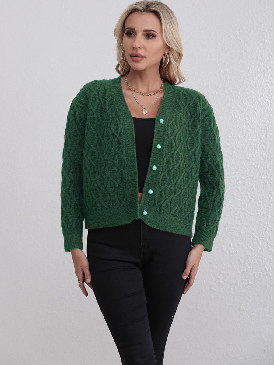 Kvinders cardigan med elegant honningcomb-struktur Stilla