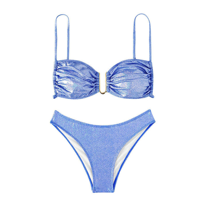Dame Glitrende Bikini med Rynker Skovae