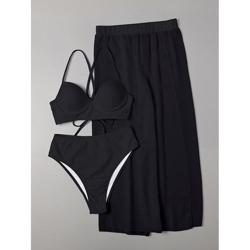 Dame Bikinisæt med elegant indpakningsskørt Skovae