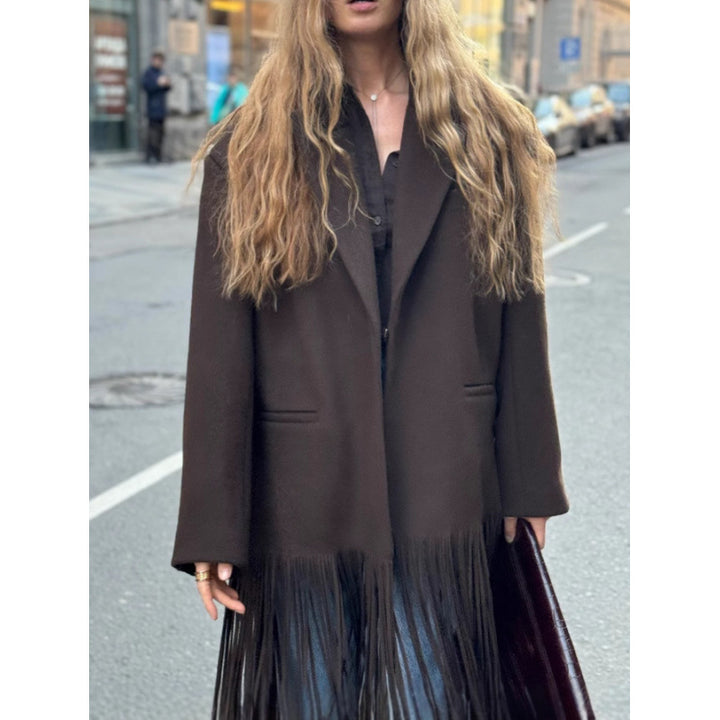 Dame Oversized Frynsejakke Stilla