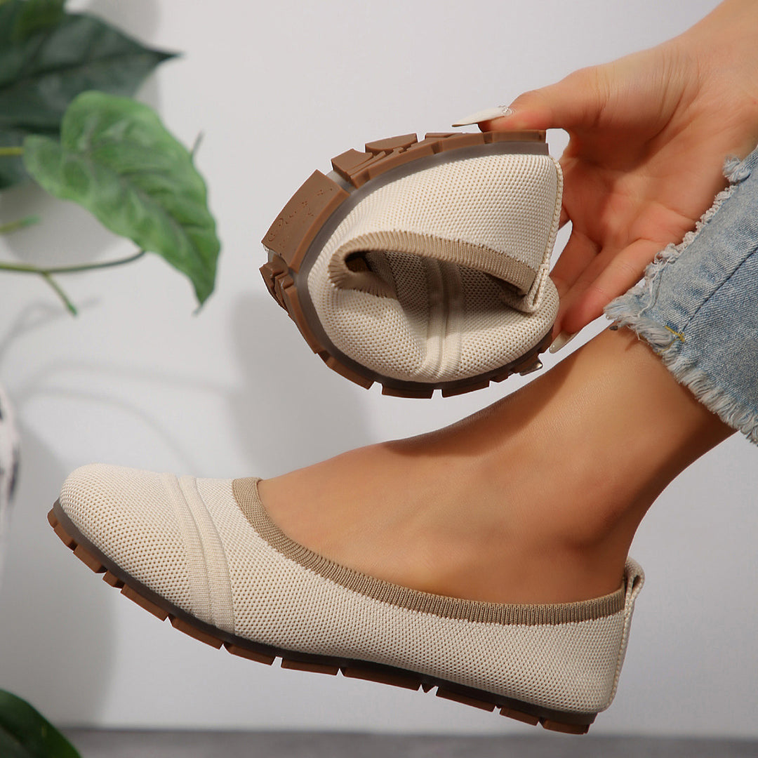Dame Åndbare Ballerinas i fleksibelt materiale Stilla