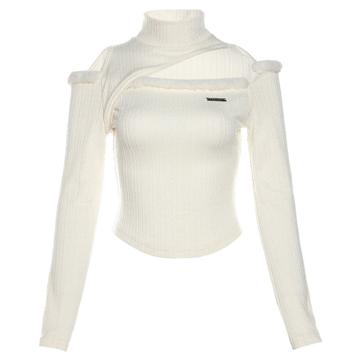 Dame Langærmet top med asymmetrisk design og fashions cut-outs Stilla