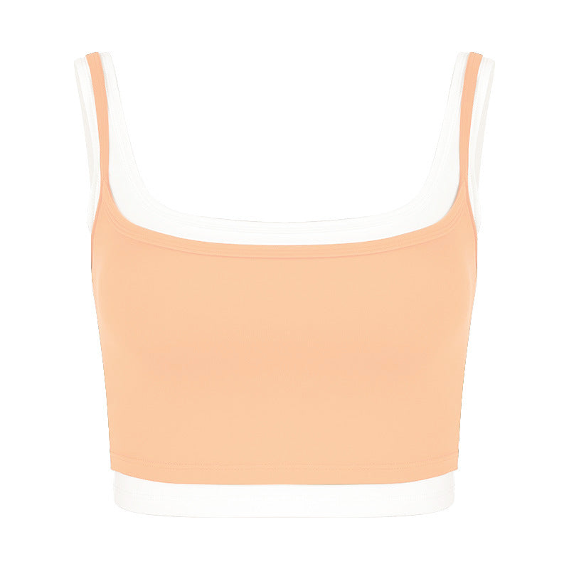 Dame sporty bustier med brede stropper og dobbelt krave Stilla