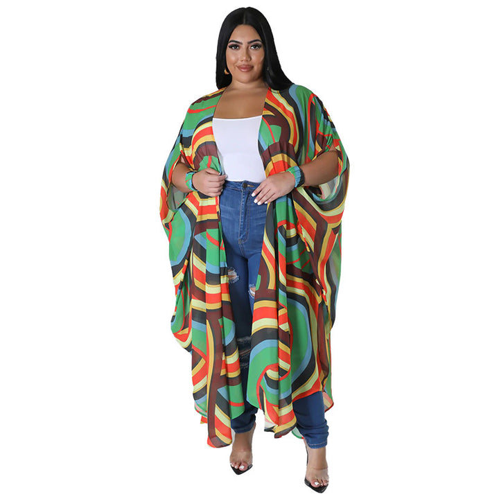 Dame farveintensiv kimono med luftig pasform Stilla
