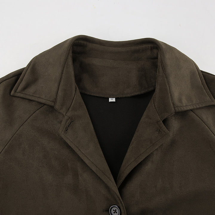 Dame længere trenchcoat med struktureret satin-følelse og elegant snit Stilla