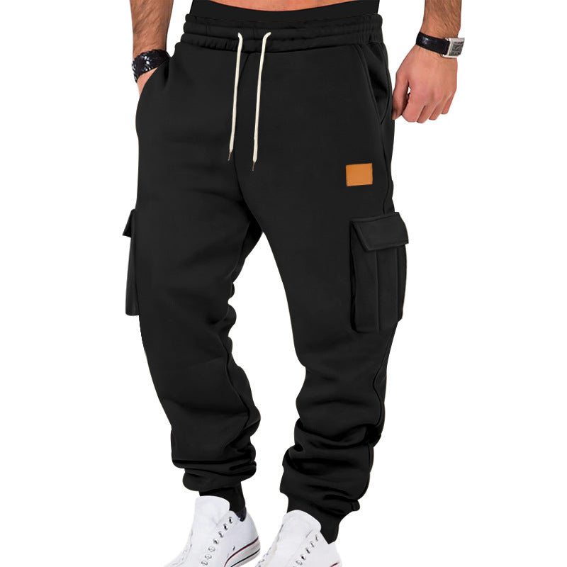 Herren nan urban Cargo-Jogger med blødt sweatstof, elastisk talje, snoretræk og påsyede klaplommer Skovae