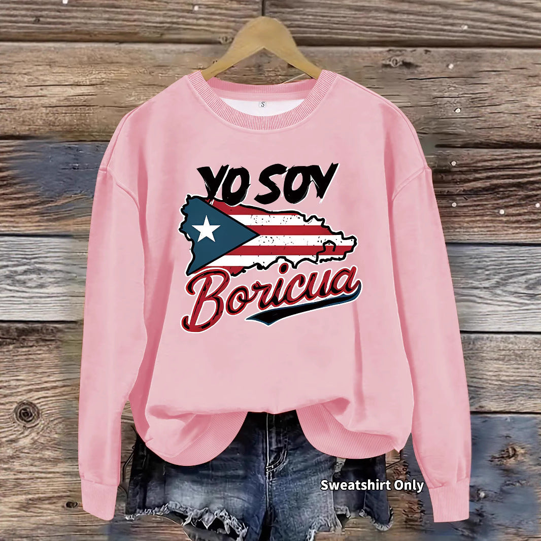 Kvinders sweatshirt med kreativ Puerto Rico design og afslappet pasform Stilla