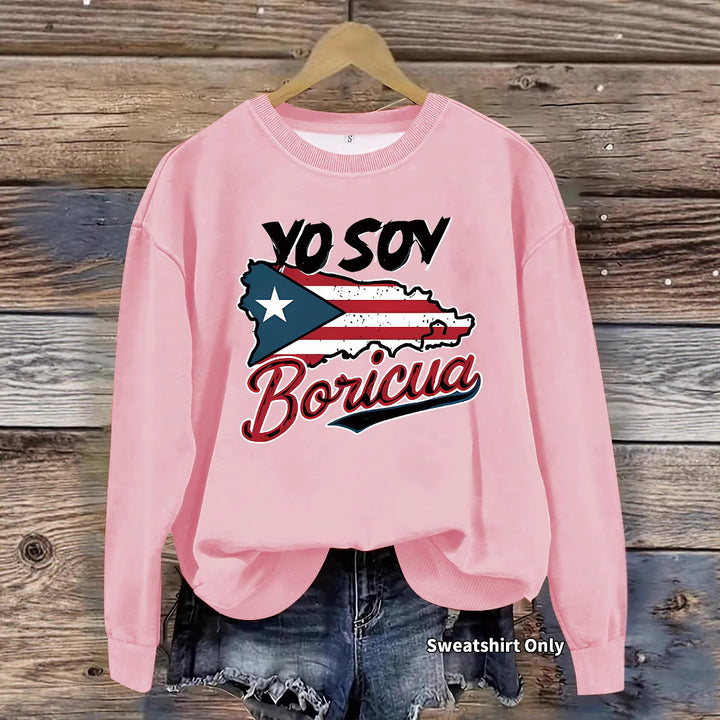 Kvinders sweatshirt med kreativ Puerto Rico design og afslappet pasform Stilla