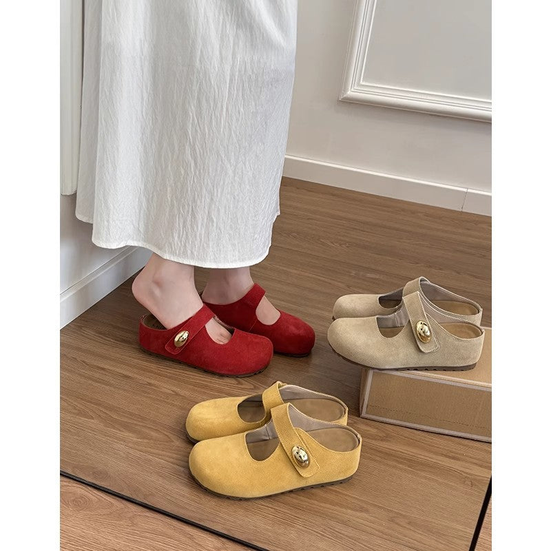 Damer Fritid Mary Jane Clogs med dekorativ knap Stilla