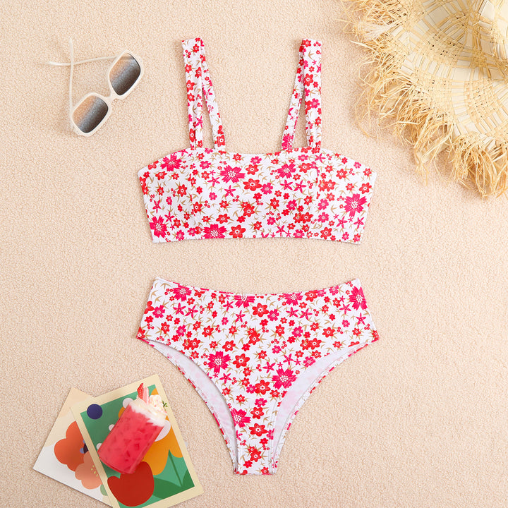 Dame Højt skåret bikini med blomsterprint Stilla