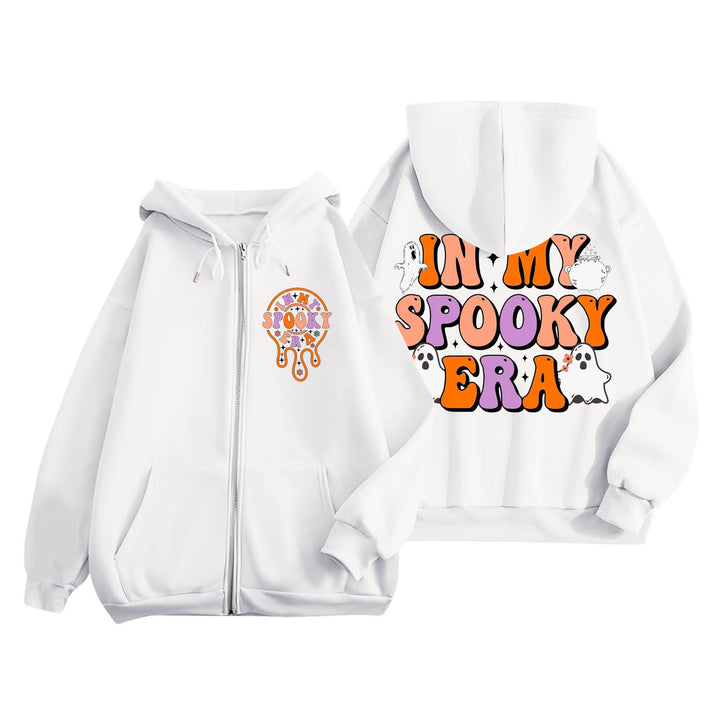Kvinders hoodie med creepy print og kængurulommer Stilla