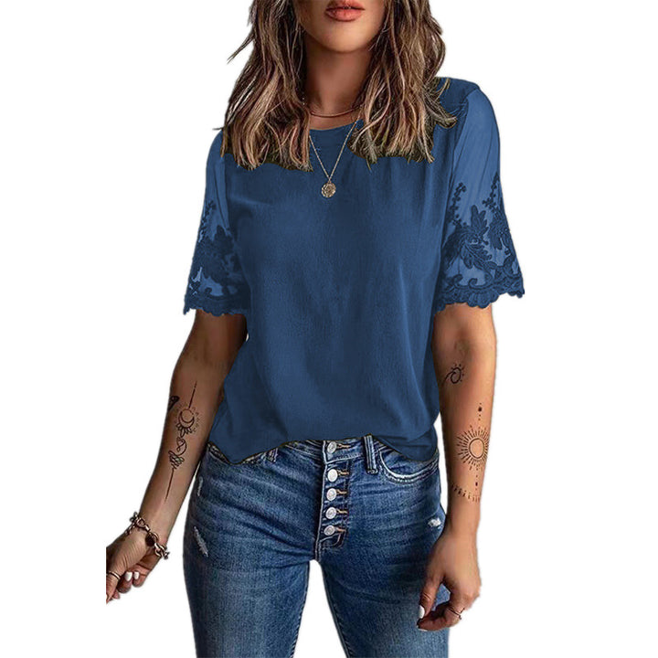 Dame Elegant T-shirt med stilfulde spidsærmer Stilla