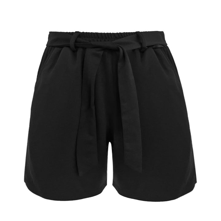 Højtaljede, løstsiddende shorts til damer med bindebånd Stilla