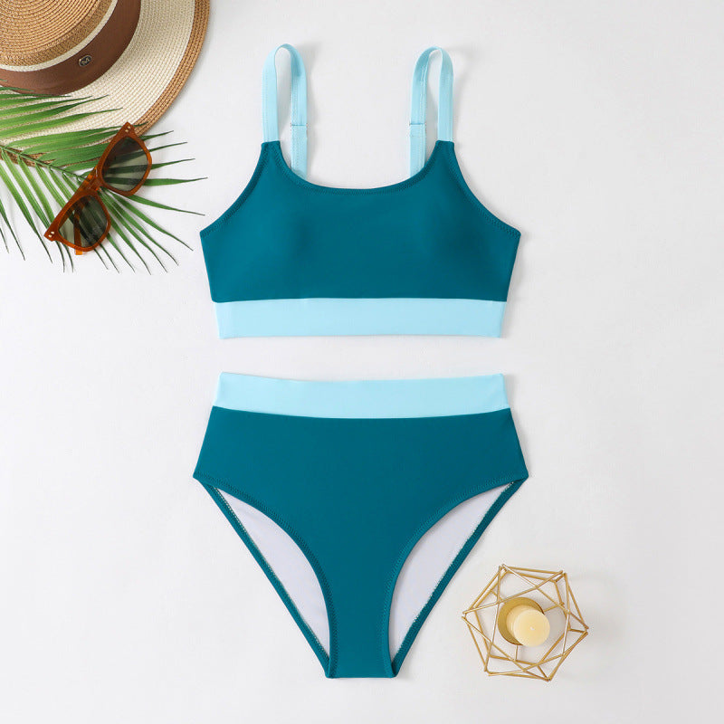 Dame Bikini-sæt med høj talje og sporty snit Skovae