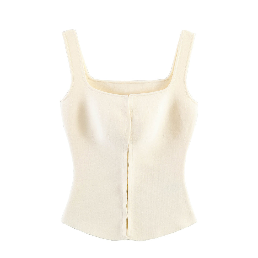 Dame figursyet camisole-top med firkantet udskæring og elastisk materiale Skovae