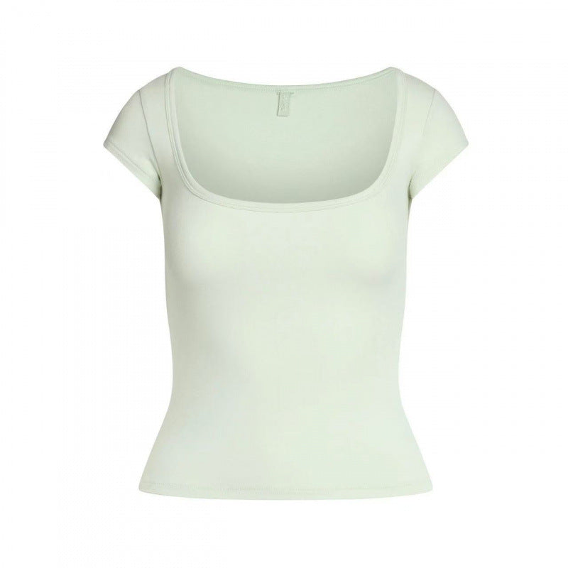 Dame Fitted Kvadrat-Hals T-Shirt Stilla