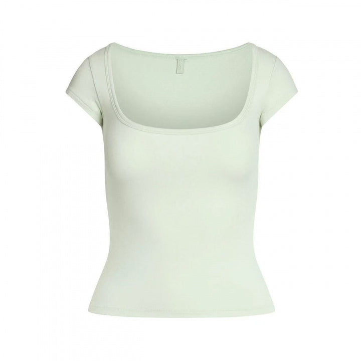 Dame Fitted Kvadrat-Hals T-Shirt Stilla