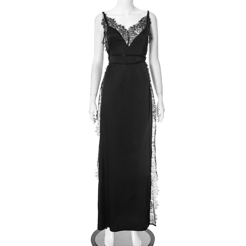 Femme Elegant Spidsbesat Maxi-Kjole Stilla