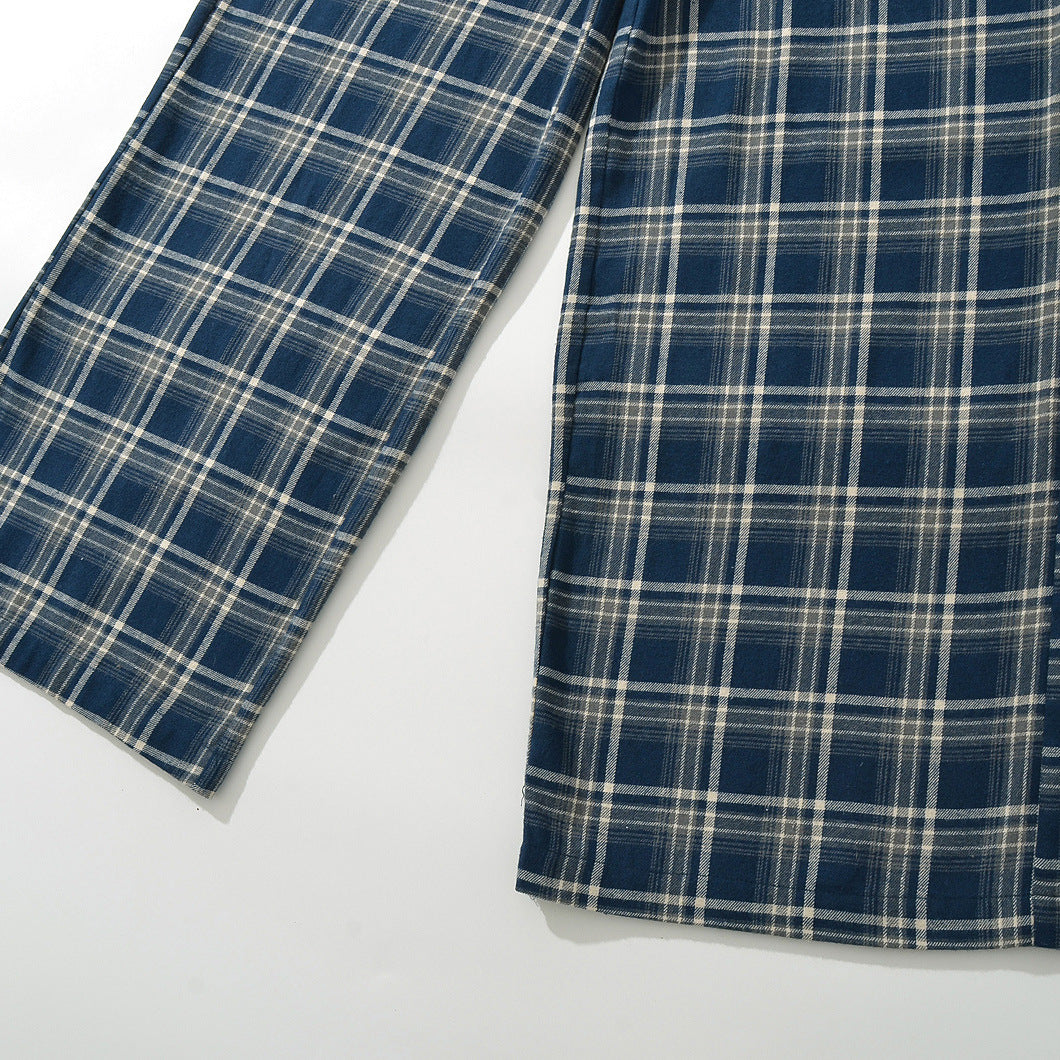Dame pyjamabukser med afslappet ternede mønster og elastisk talje Stilla