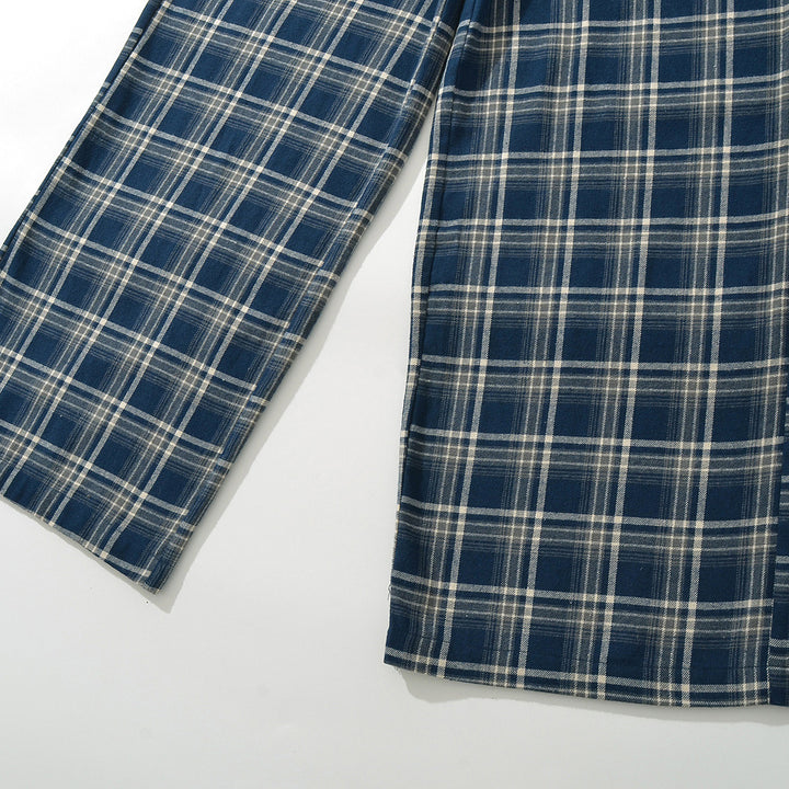 Dame pyjamabukser med afslappet ternede mønster og elastisk talje Stilla