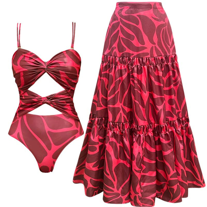 Dame one-piece badedragt med raffineret indpakningsdesign Skovae