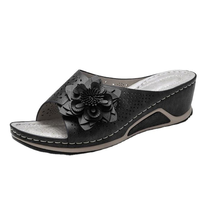 Dame elegante blomster-pantoletter med åndbart overmateriale og blødt fodseng Stilla