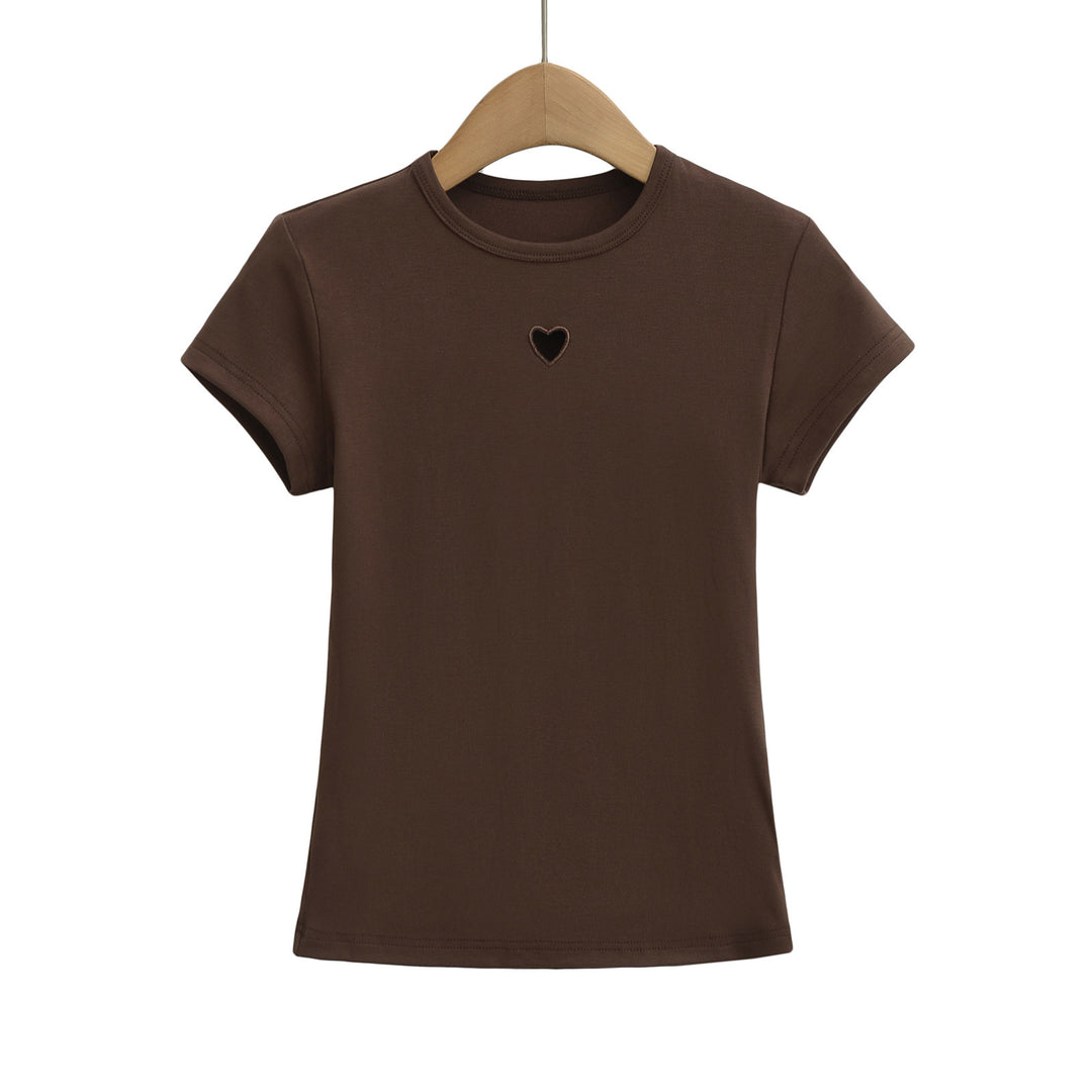 Dame T-shirt med hjerteudskæring og komfortabel pasform Stilla