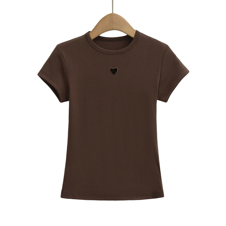 Dame T-shirt med hjerteudskæring og komfortabel pasform Stilla