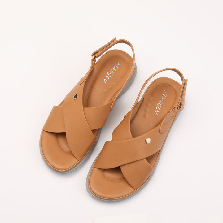 Dame sandaler med klassisk krydsrem-design og slidstærk sål Stilla