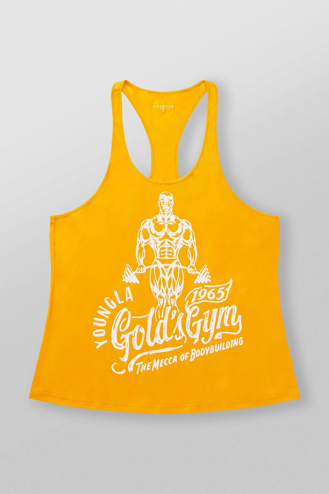 Herrer nan atletisk Stringer Tanktop rygfri snit med kontrastpiping og kraftsportmotiv Skovae